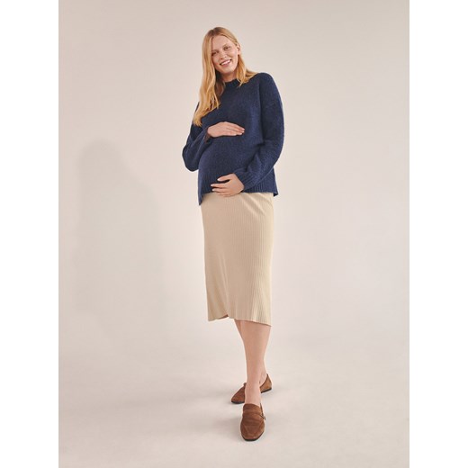 Reserved - Dzianinowa spódnica midi - beżowy ze sklepu Reserved w kategorii Spódnice ciążowe - zdjęcie 163474703