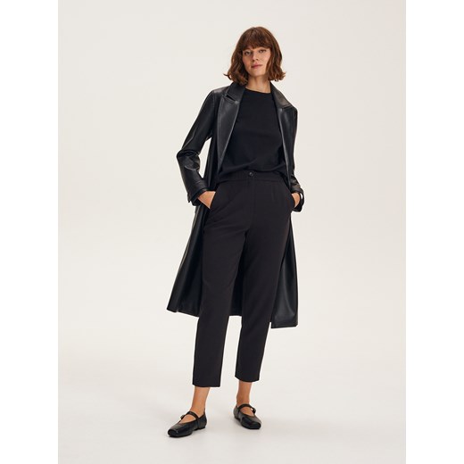 Reserved - Gładkie spodnie - czarny ze sklepu Reserved w kategorii Spodnie damskie - zdjęcie 163479422