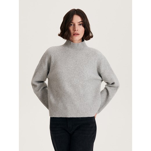 Reserved - Sweter z golfem - jasnoszary Reserved M Reserved