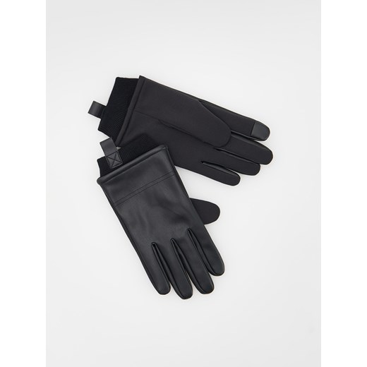 Reserved - Rękawiczki z łączonych materiałów - czarny Reserved M Reserved