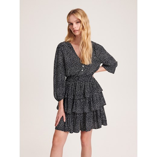 Reserved - Sukienka z wiskozy - czarny ze sklepu Reserved w kategorii Sukienki - zdjęcie 163482791