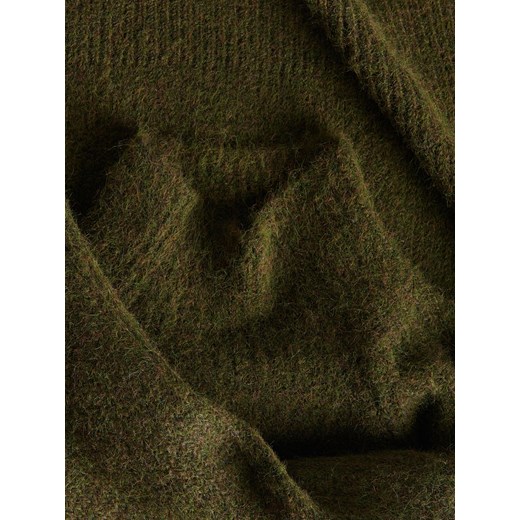 Reserved - Sweter z ozdobnym golfem - ciemnozielony Reserved L Reserved