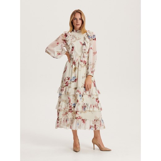 Sukienka Reserved z szyfonu midi 