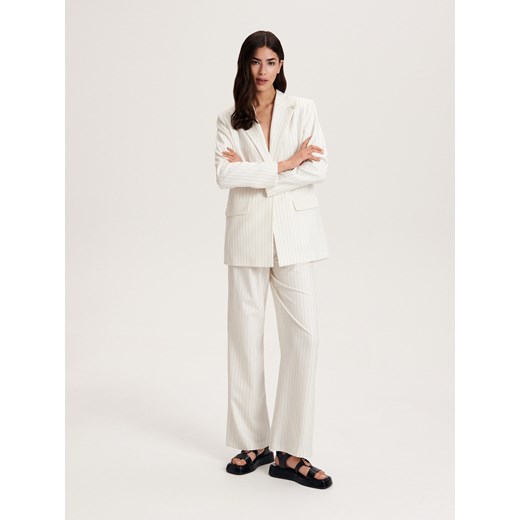 Reserved - Marynarka w paski - złamana biel Reserved L okazja Reserved