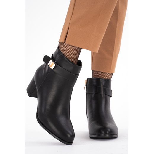 Botki Sklep-szpilka24 zimowe na zamek eleganckie na obcasie