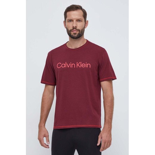 Calvin Klein Underwear t-shirt lounge kolor bordowy z nadrukiem Calvin Klein Underwear XL ANSWEAR.com