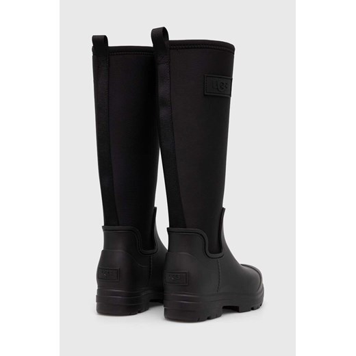 UGG kozaki Droplet Tall damskie kolor czarny na płaskim obcasie lekko ocieplone 37 ANSWEAR.com