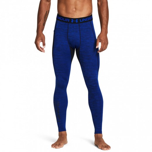 Męskie legginsy treningowe Under Armour UA CG Armour Twist Leggins - niebieski ze sklepu Sportstylestory.com w kategorii Spodnie męskie - zdjęcie 163508921