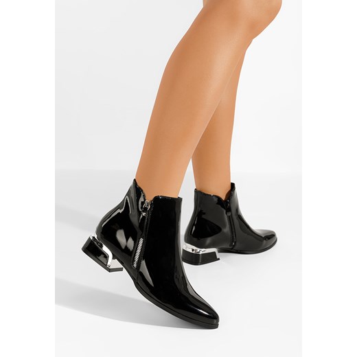 Czarne botki damskie Carletta ze sklepu Zapatos w kategorii Botki - zdjęcie 163509872