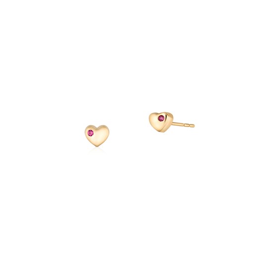 Kolczyki złote serce z różowymi cyrkoniami ZIO/KC60 W.KRUK