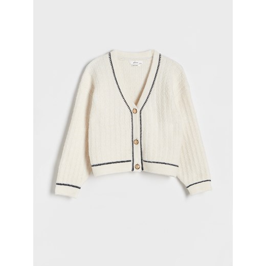 Reserved - Kardigan z ozdobnymi guzikami - złamana biel ze sklepu Reserved w kategorii Swetry dziewczęce - zdjęcie 163525964