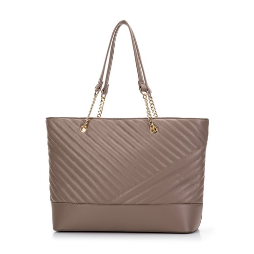 Shopper bag WITTCHEN mieszcząca a5 ze skóry ekologicznej w stylu glamour 