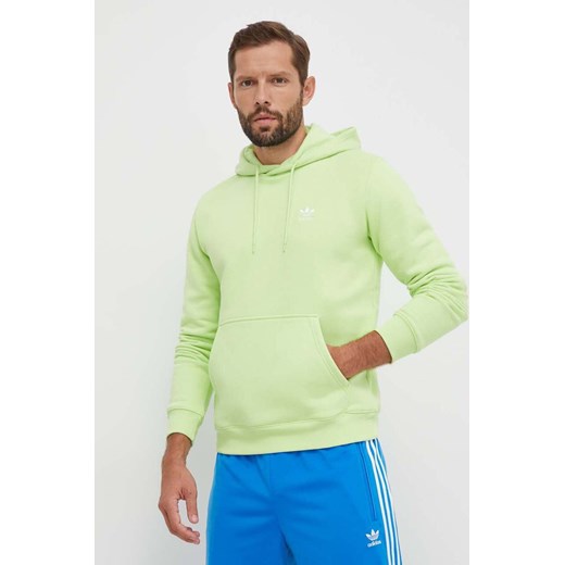 adidas Originals bluza męska kolor zielony z kapturem gładka ze sklepu ANSWEAR.com w kategorii Bluzy męskie - zdjęcie 163533720