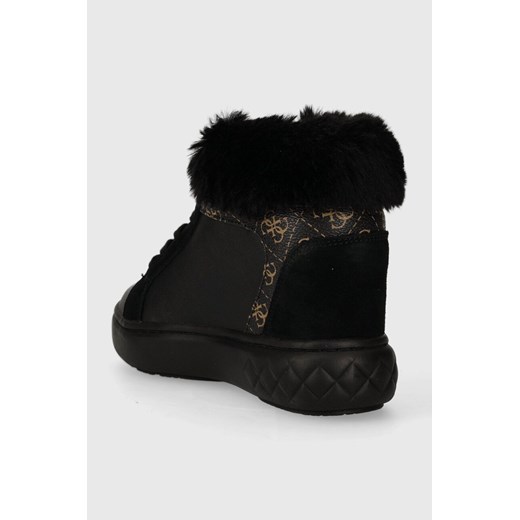 Buty sportowe damskie Guess czarne na koturnie sznurowane
