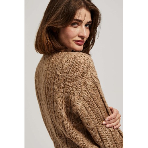 Sweter damski brązowy Moodo.pl jesienny 