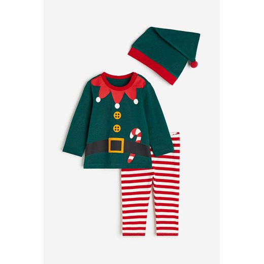 H & M - Kostium elfa 3-częściowy - Zielony H & M 92 (1½-2Y) H&M