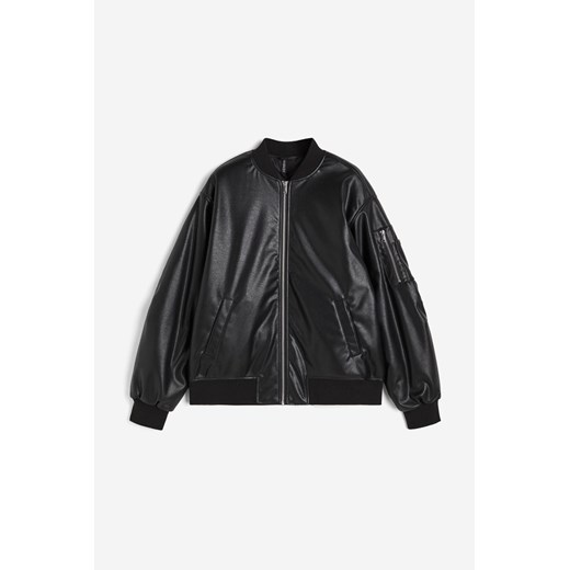 H & M - Powlekana kurtka bomberka - Czarny H & M L H&M