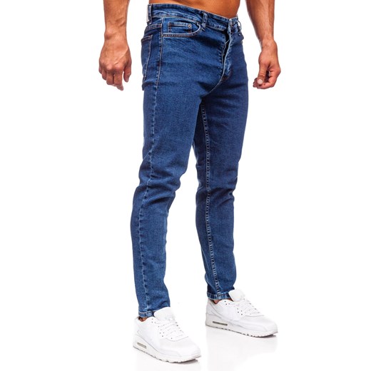 Granatowe spodnie jeansowe męskie regular fit Denley 6053 30/S promocja Denley