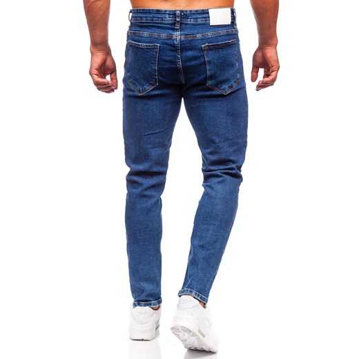 Granatowe spodnie jeansowe męskie regular fit Denley 6053 34/L promocyjna cena Denley