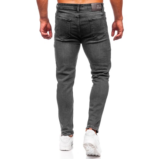 Czarne spodnie jeansowe męskie regular fit Denley 6077 30/S Denley promocja