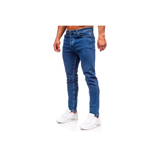 Granatowe spodnie jeansowe męskie regular fit Denley 6052 38/2XL okazja Denley
