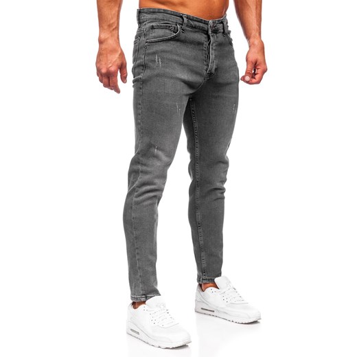 Grafitowe spodnie jeansowe męskie regular fit Denley 6073 32/M okazyjna cena Denley