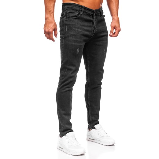 Czarne spodnie jeansowe męskie regular fit Denley 6080 31/M okazja Denley
