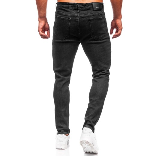 Czarne spodnie jeansowe męskie regular fit Denley 6080 38/2XL okazja Denley