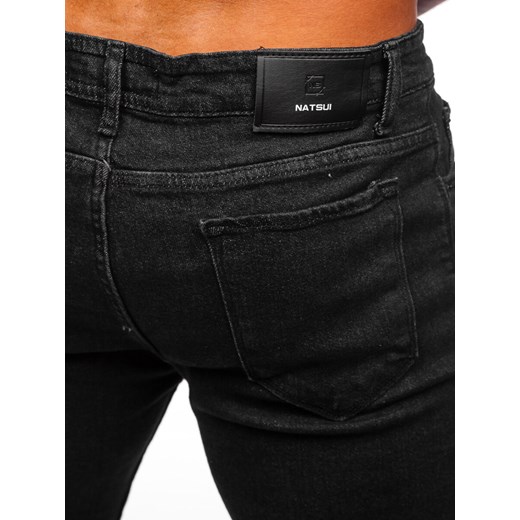 Czarne spodnie jeansowe męskie regular fit Denley 6080 32/M Denley okazyjna cena