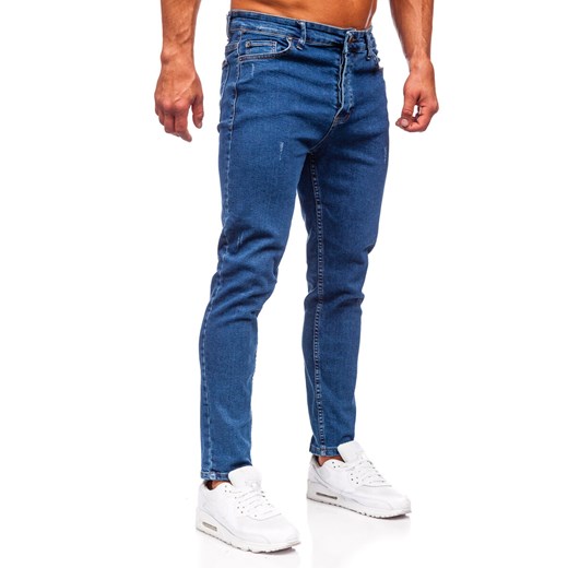 Granatowe spodnie jeansowe męskie regular fit Denley 6052 31/M wyprzedaż Denley