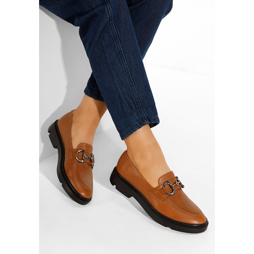 Camelowe mokasyny damskie skórzane Duquesa V2 Zapatos 41 Zapatos wyprzedaż