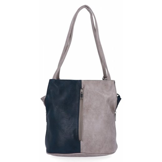Shopper bag Hernan na ramię duża ze skóry ekologicznej wielokolorowa matowa młodzieżowa