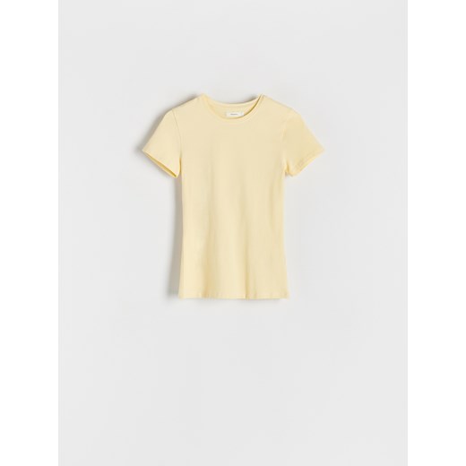 Reserved - T-shirt slim fit - jasnożółty Reserved L Reserved