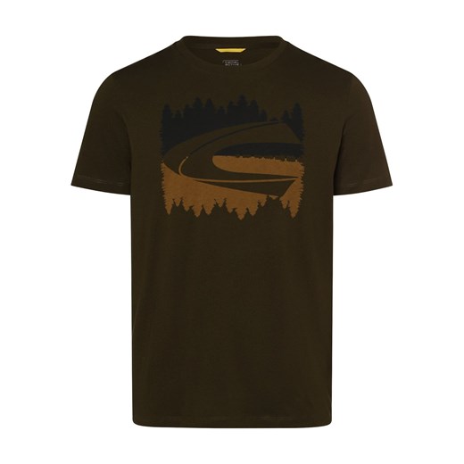 Camel Active T-shirt męski Mężczyźni Bawełna oliwkowy nadruk ze sklepu vangraaf w kategorii T-shirty męskie - zdjęcie 163562554