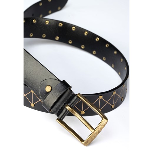 Czarny skórzany pasek z napami Molton ONE SIZE Molton