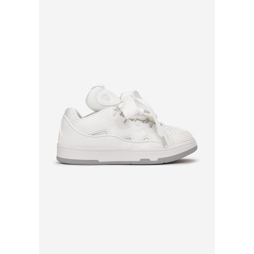 Buty sportowe damskie Born2be sneakersy białe sznurowane na wiosnę