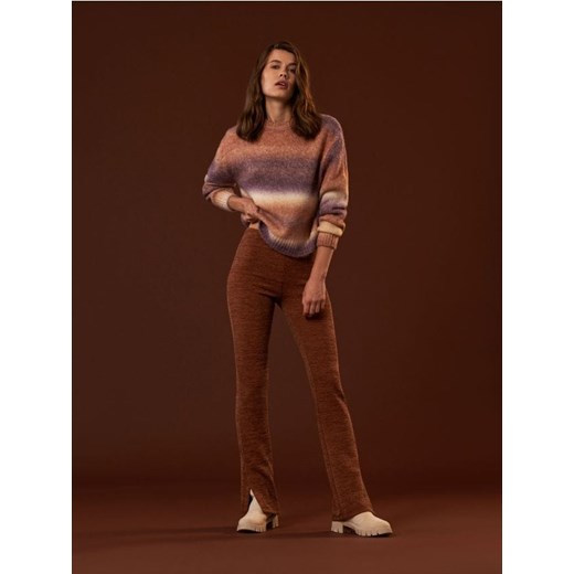 Sinsay - Spodnie z rozcięciem - brązowy ze sklepu Sinsay w kategorii Spodnie damskie - zdjęcie 163569481