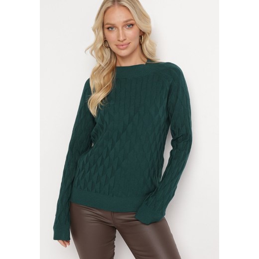 Zielony Klasyczny Sweter z Półgolfem Nordda ze sklepu Born2be Odzież w kategorii Swetry damskie - zdjęcie 163570571