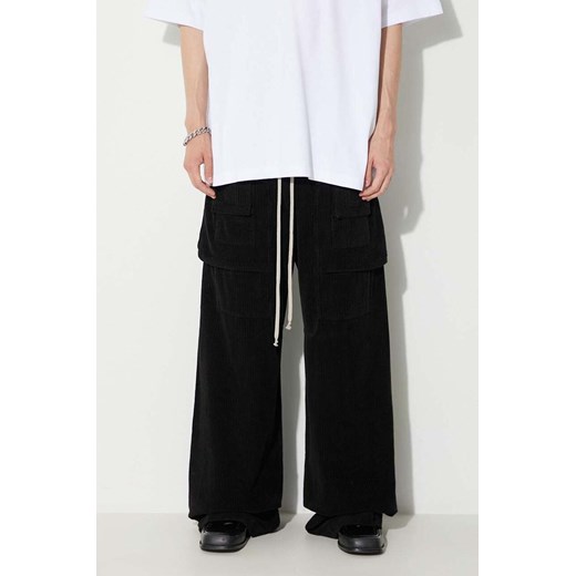 Rick Owens spodnie sztruksowe kolor czarny proste ze sklepu PRM w kategorii Spodnie męskie - zdjęcie 163571710