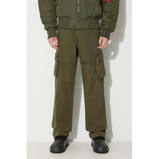 Alpha Industries spodnie bawełniane Jet Pant kolor zielony proste 101212.142 ze sklepu PRM w kategorii Spodnie męskie - zdjęcie 163571712