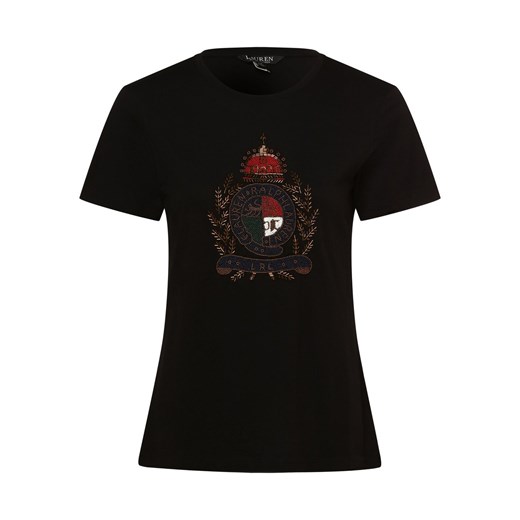 Lauren Ralph Lauren T-shirt damski Kobiety Bawełna czarny jednolity ze sklepu vangraaf w kategorii Bluzki damskie - zdjęcie 163574373