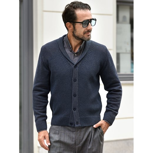 Sweter męski Leonardo kardigan - denim - M ze sklepu Swetry Lasota w kategorii Swetry męskie - zdjęcie 163575263
