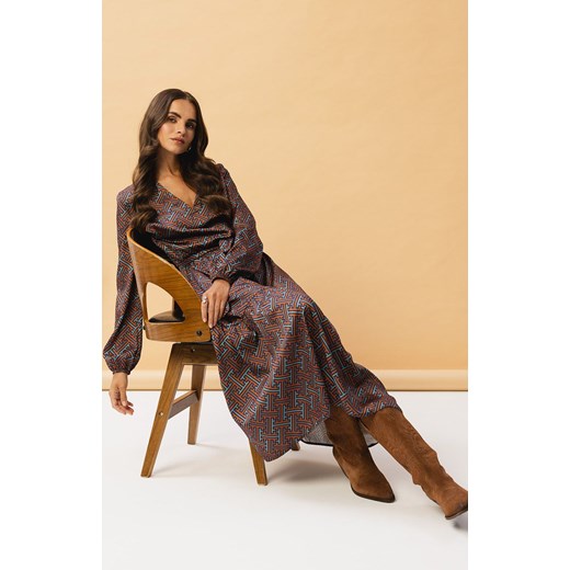 Sukienka maxi z nadrukiem S349/4, Kolor brązowy-wzór, Rozmiar L, Stylove ze sklepu Primodo w kategorii Sukienki - zdjęcie 163579154