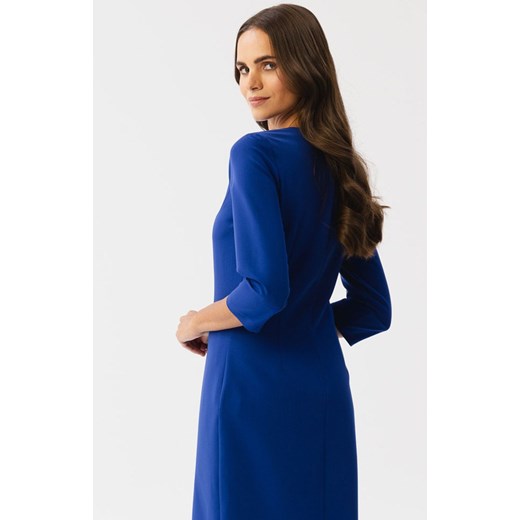 Sukienka ołówkowa z rozcięciem chabrowa S350, Kolor chabrowy, Rozmiar L, Stylove Stylove S Primodo promocyjna cena