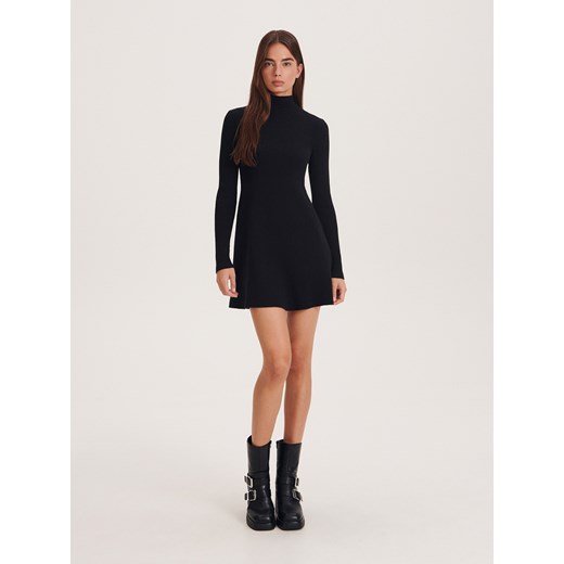 Reserved - Dzianinowa sukienka mini - czarny ze sklepu Reserved w kategorii Sukienki - zdjęcie 163582600