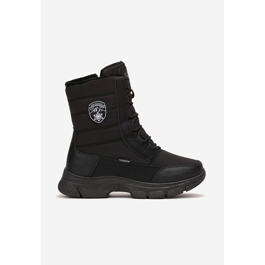 Czarne Śniegowce za Kostkę z Sznurowaniem Lupines 36 okazja born2be.pl