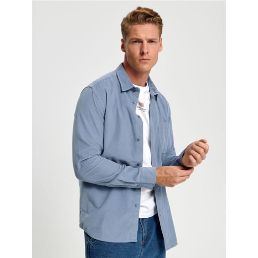 Sinsay - Koszula regular fit - błękitny ze sklepu Sinsay w kategorii Koszule męskie - zdjęcie 163583681