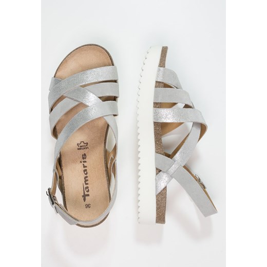 Tamaris Sandały na platformie light grey/silver zalando bezowy bez wzorów/nadruków