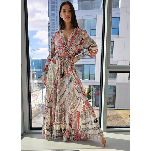 757/758 Jedwabny Komplet Del Plata Pink Boho World M/L okazja Ligari