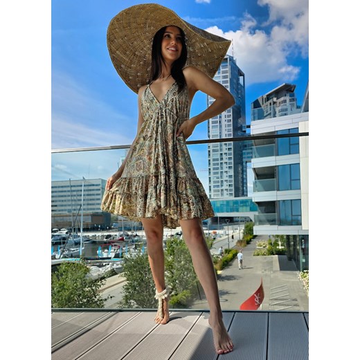 907 Sukienka Boho Jedwab Lucia Green Boho World M/L wyprzedaż Ligari